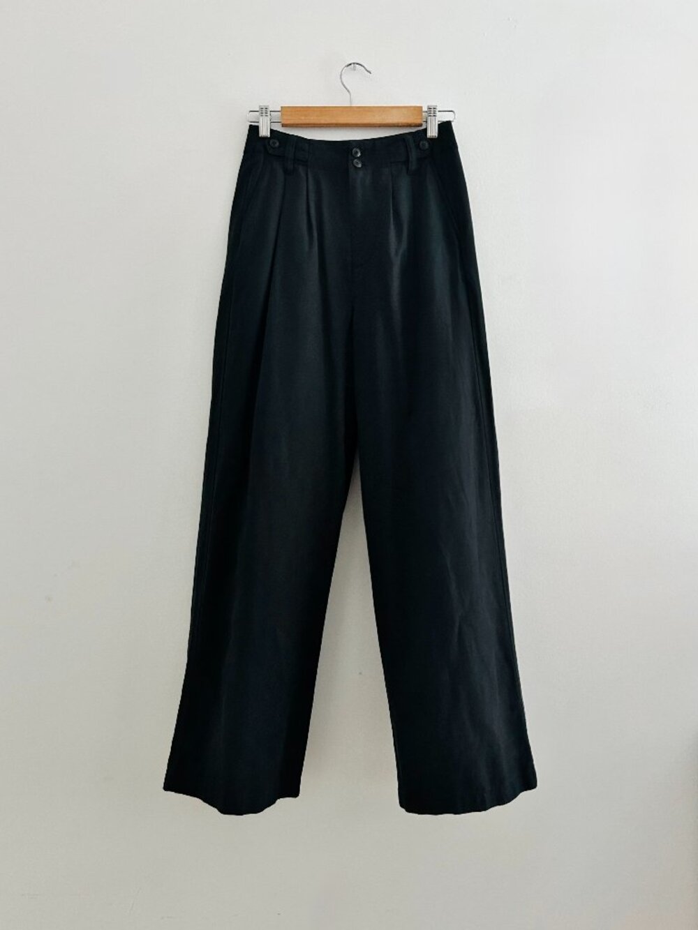 NWOT Madewell The Harlow Wide-Leg Pant in True Black, Size 00